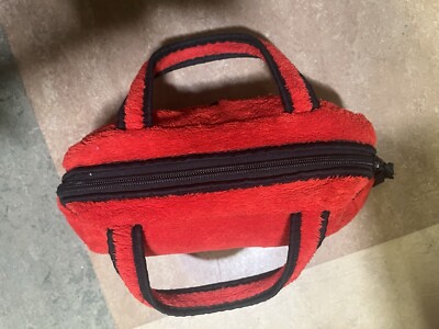Christian Dior VTG Jadore Dior Red & Black Terry Towel Boston Bag