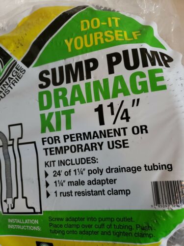 DRAINAGE INDUSTRIES 1¼" X 24' SUMP PUMP DRAINAGE KIT NEW . - Picture 3 of 12