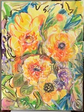 Summer Flowers.Original Watercolor Painting
