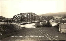 Fort Kent Maine ME International Bridge c1920s-30s RPPC Real Photo Postcard