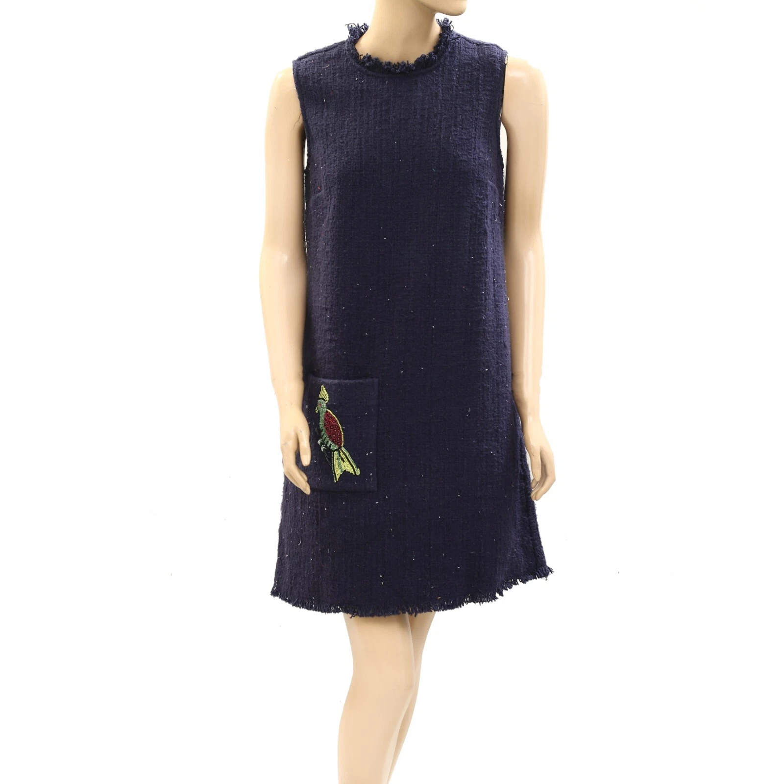 VALENTINO FRANCES VALENTINE Mini Abito Cambio Frange Rawiggy Perline Ricamato XS 274588