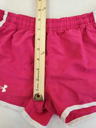 Under Armour Loose Heatgear Kids Girls Y Md Running Active Pull On Red Stretch - Picture 3 of 8