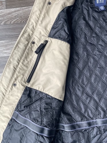 Gap Rain Trench Coat Quilted Lining Full Zip 3/4 Length Mens Medium Tan Gorpcore - Picture 9 of 16