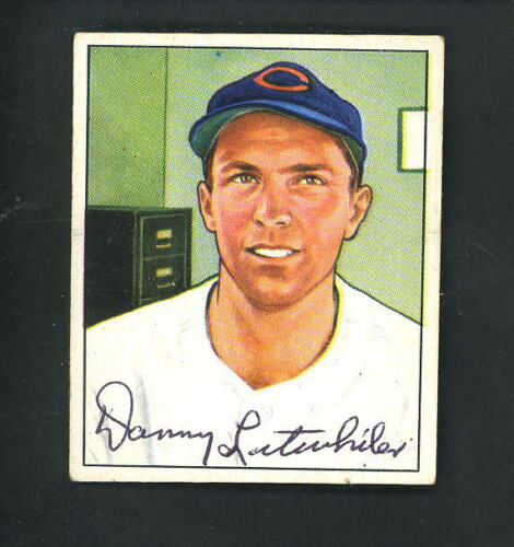 1950 Bowman SIGNED # 198 Danny Litwhiler Cincinnati Reds autographed