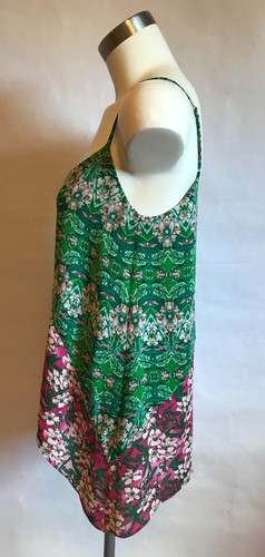 BCBG Max Azria Kelly Green, Pink & White Floral "Cora" Tank Top, Size XS - Picture 7 of 8