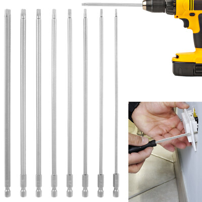 8Pcs Long Torx Head Screwdriver Bit Set Steel Magnetic 7.9 Inch Long Drill Bits`