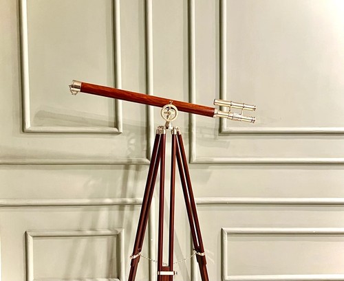 Wooden & Brass Telescope for Distant Views, Telescope for Christmas, Long stand - Bild 8 von 9