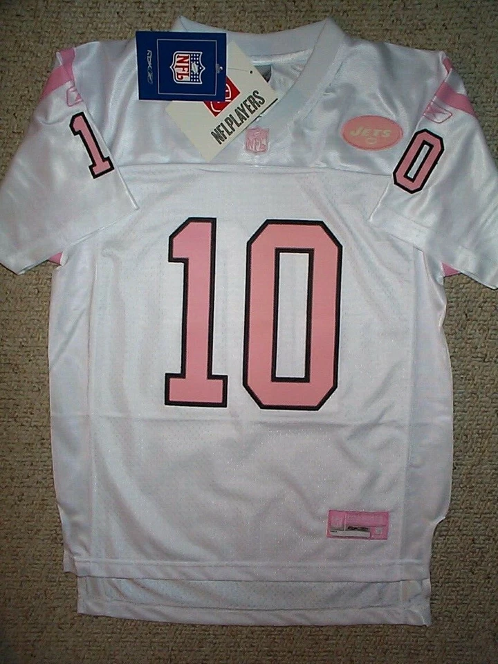 ($75) Camiseta deportiva juvenil de Chad Pennington de los jets cosidos/cosidos de la NFL *NIÑAS* (L-LG-GRANDE) Foto 2 de 4