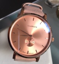 Image of Ladies Genuine LARS LARSEN Designer Watch sapphire Llarsen 144RMR3-RPOWDER18