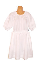Old Navy White Side Cut Out Dress Puff Slve Cotton Shift Knee Length Sz M New