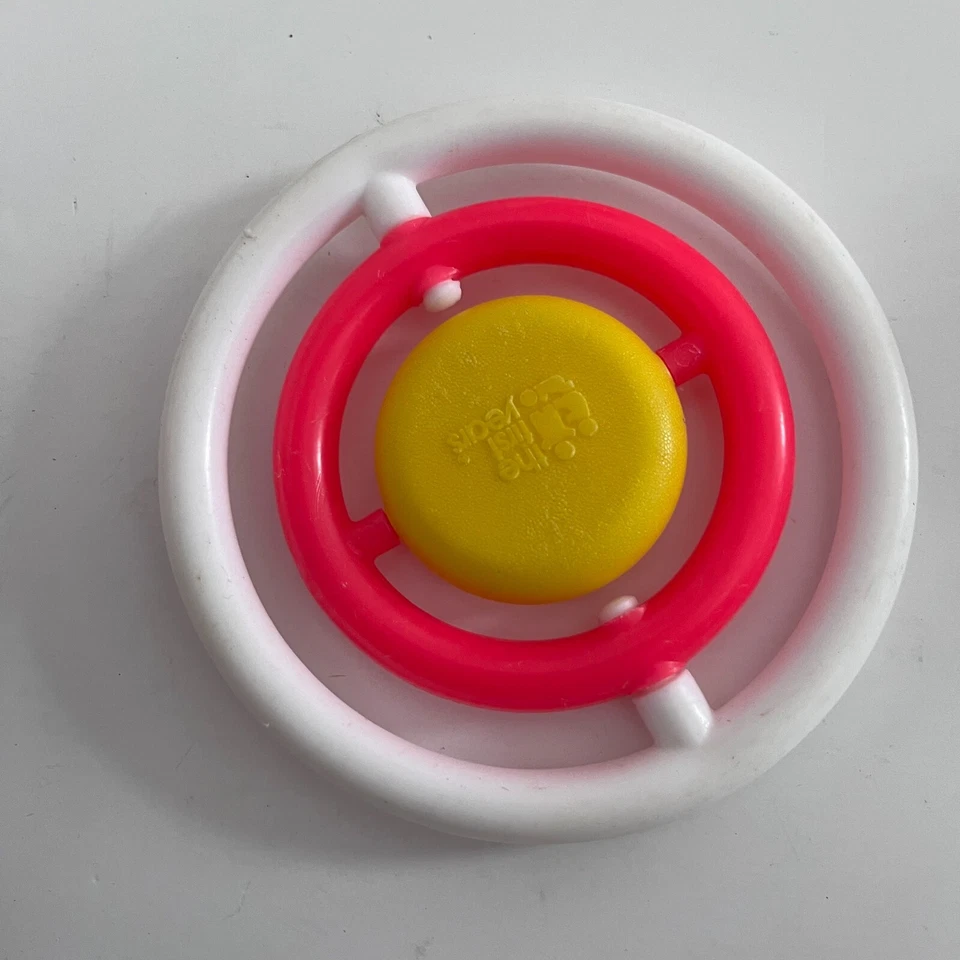 VTG The First Years Spinning Teether Baby Toy Bunny Rabbit Pink White 1981 - Image 4 of 4