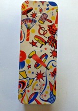 Vintage Tin Litho Noisemaker Spinner Streamers, Clowns, Stars