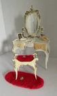 Barbie Doll 1963 Vintage Suzy Goose Vanity w/Photo Bench Rug Phone Tissue Box