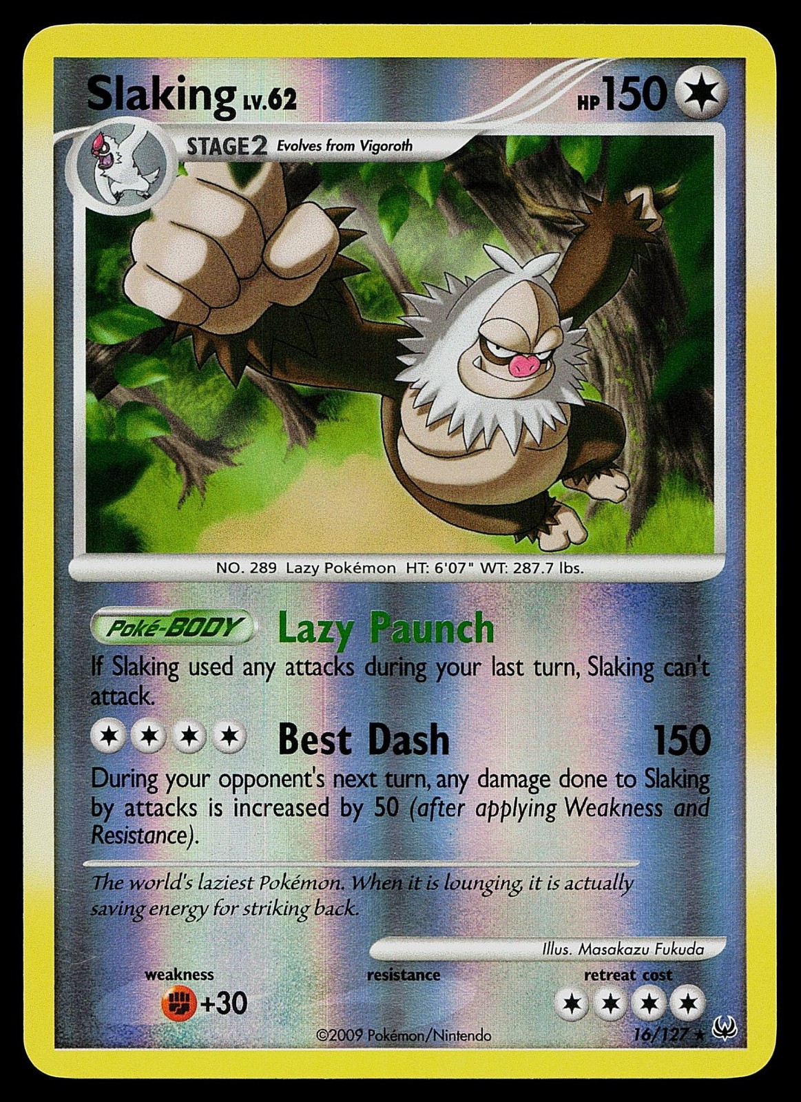 Pokemon Card - Slaking Platinum 16/127 Holo Reverse Holo Rare