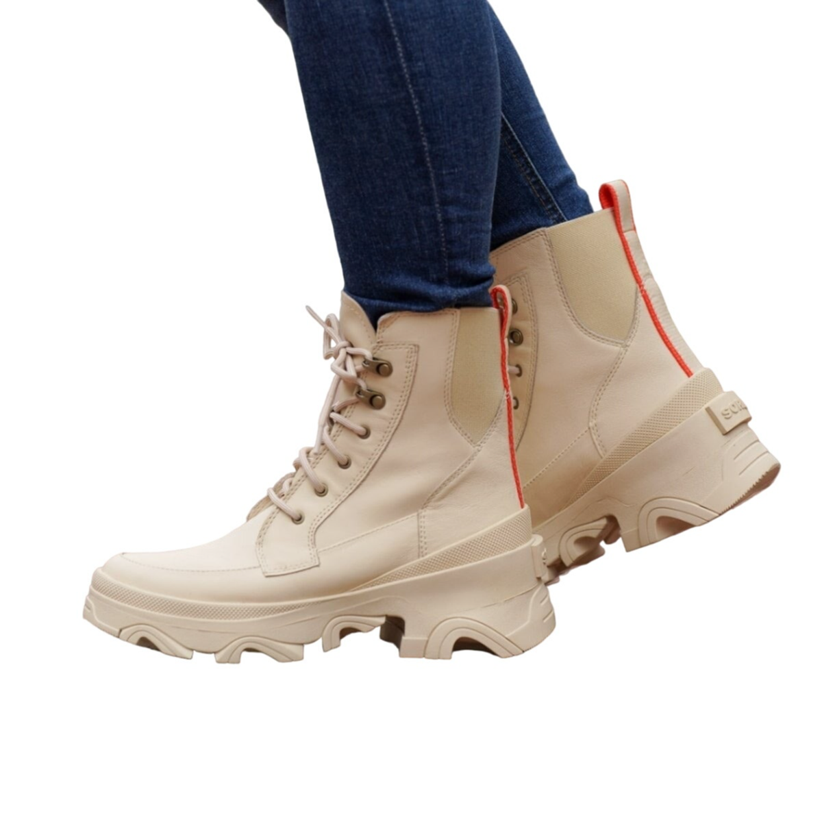 Sorel Women's 8.5 Bleached Ceramic Brex Leather Waterproof Lace Up