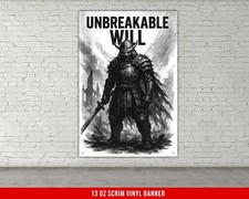 Motivational Gym Banner Unbreakable Will Custom Vinyl Decor