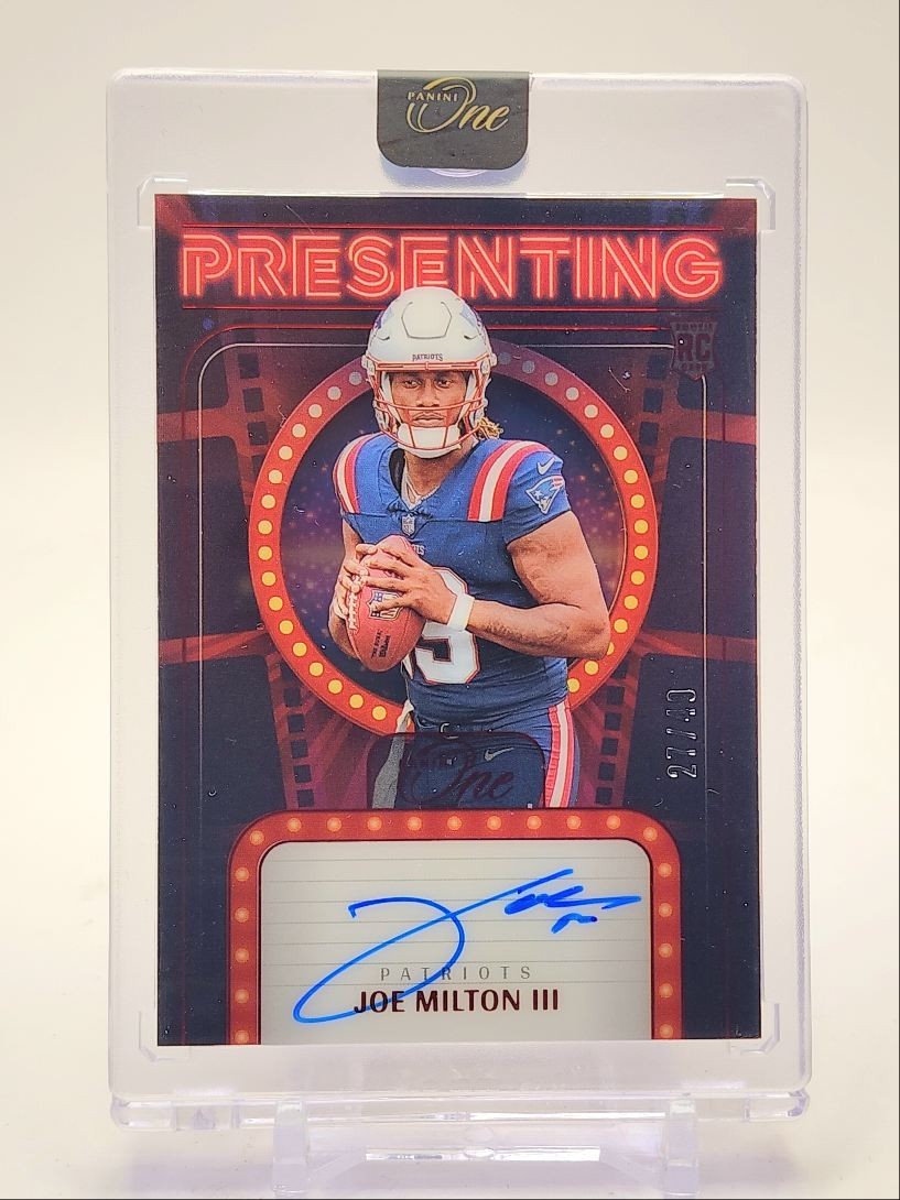 JOE MILTON III 2024 PANINI ONE PRESENTING ROOKIE RED RC AUTO /49 Q5917