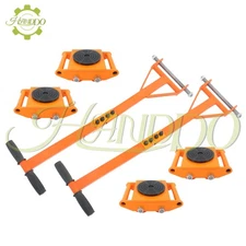 4 PCS Machine Skate 13200 lbs 6T Machinery Skate Dolly with Handle 360° Rotation