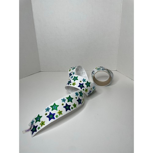 Rotolo Adesivi Sandylion Vintage 55+ Fogli Quadrati Blu Verde Stelle Aperto Mod