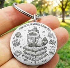 Cat Kitty Pet Animal Kitty Hot Funny Stainless Keychain Art Joke Family Sweet