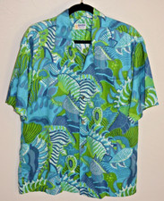 VINTAGE 1950's Andrade Honolulu Hawaiian Aloha Shirt loop collar 1 Owner LARGE