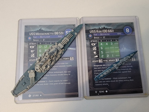 WotC Axis & Allies War at Sea Task Force USA USS Massachusetts & Kidd