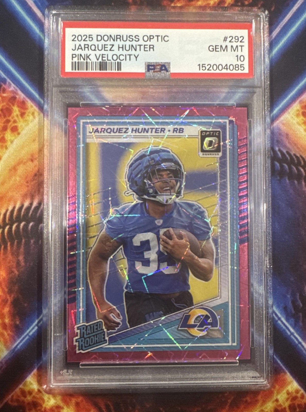 Jarquez Hunter Panini Donruss Optic #292 Pink Velocity