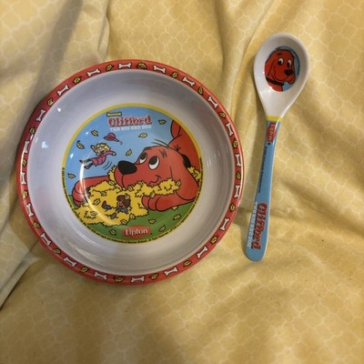 Clifford The Big Red Dog Zak/Lipton Bowl and spoon set 2003. Great condition