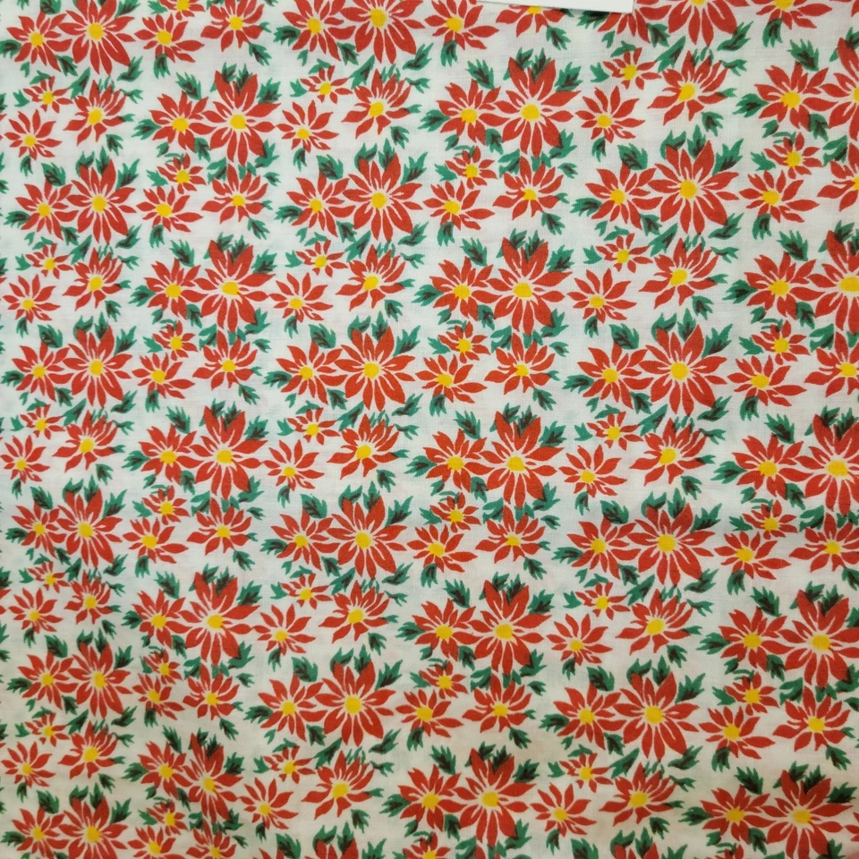 Lote de tela de algodón Navidad acebo verde rojo estampado floral 7 piezas manualidades para acolchar Foto 3 de 4