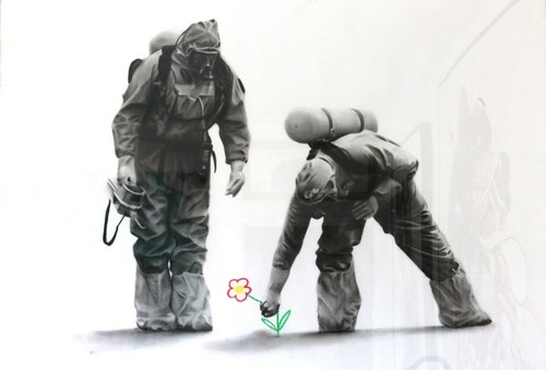 MURMURE Picking Big Original Drawing Signed + sticker banksy,shepard fairey - Picture 2 of 11