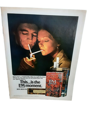1972 L&M Cigarettes Vintage Print Ad Filter Kings The L&M Moment Original