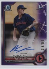 2022 Bowman Draft Chrome Pick Purple Refractor 18/250 Justin Campbell Auto 0w47
