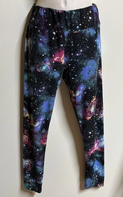New Direction Galaxy Stars Leggings Women's Medium 7-9 Elastic Waist Stretch