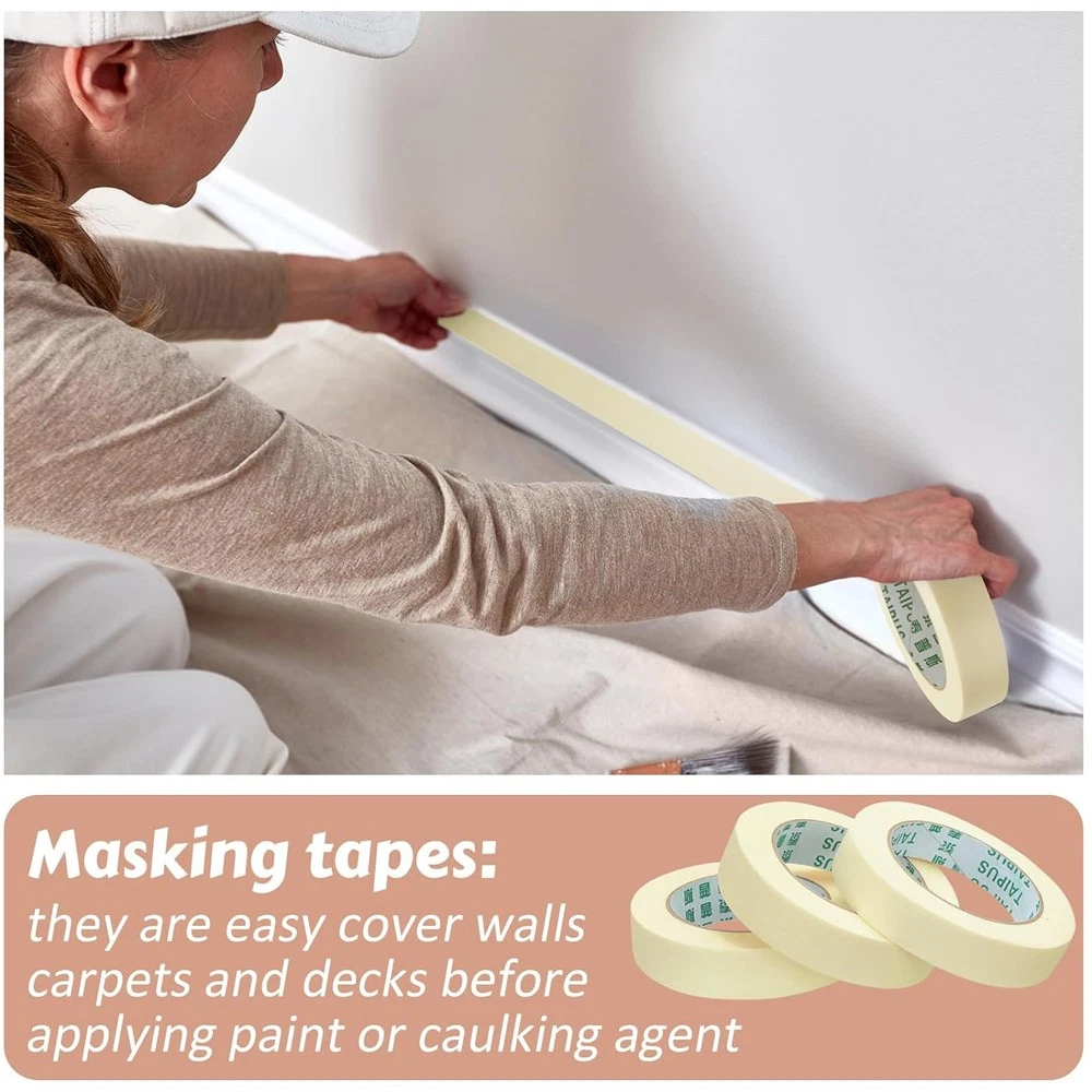 20M/50M Masking Tape Painting Crepe Paper 20mm 50mm Painting DIY Craft Bulk Sale