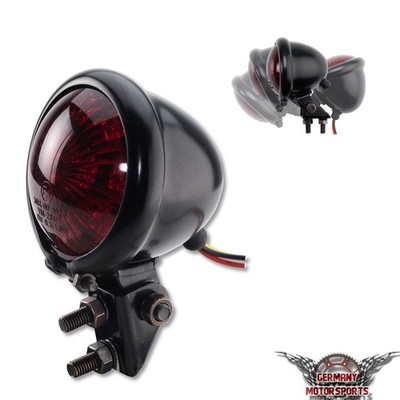 LED Rücklicht Bates Style schwarz Retro Custom Old School Bobber Motorrad