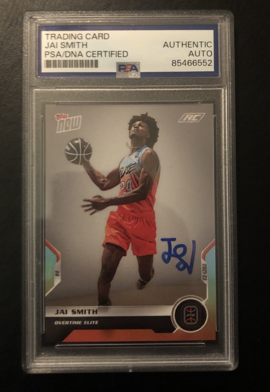Jai Smith - On Card Autograph PSA - 2021-22 Topps Now Overtime Exclusive Debut view 4