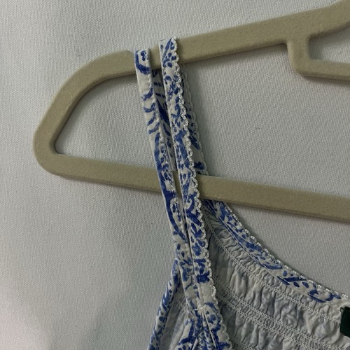 Lauren Ralph Lauren nightgown L large Blue white 100% Cotton Sleeveless Womens - Picture 5 of 8