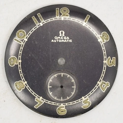 Vintage, Black, Omega Wristwatch Dial - 29.6mm