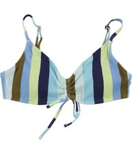 American Eagle Womens Vertical Stripe Bikini Swim Top, Blue, Medium