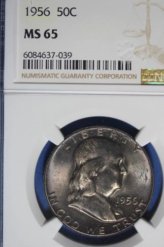 1956 NGC MS65 FRANKLIN HALF DOLLAR #B51125