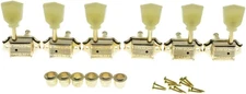 Gold with Vintage Button 3X3 Deluxe Vintage Tuners Guitar Tuning Keys Machine He