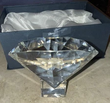 Diamond Ring Paperweight Amlong Crystal Large Diameter Clear Crystal