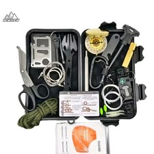 bushcraft equipment outdoors camping 17 -1 kit flint spork compass saw blanket