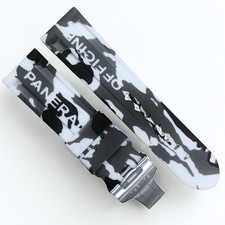 Rubber Watch Band 24mm/22mm - White Camouflage Color  For PANERAI OFFICIAL