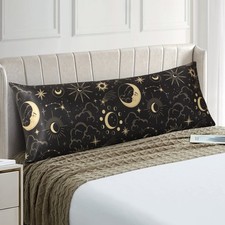 EXQ Home Satin Pillowcase for Hair and Skin - Body 20"x54" , 01 Black Sun