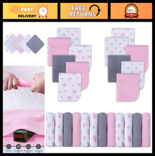 24 Pack Baby Washcloths - Soft Absorbent Towels for Newborns, Pink Elephant Desi