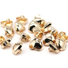 20Pcs 10mm0.394inch Heart Shape Gold Metal Buttons for Sewing Small Blouse Sh...
