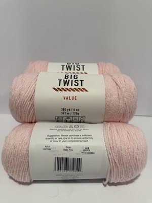 BIG TWIST VALUE Baby Pink 100% Acrylic Yarn
