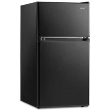 3.2 Cu.Ft Mini Refrigerator w/ Freezer Compact Fridge w/ 2 Reversible Door Black