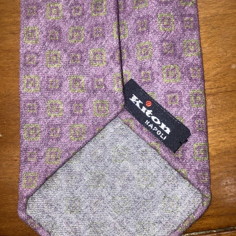 Corbata KITON Napoli SEDA para hombre a lunares 58 X 3 Foto 3 de 3